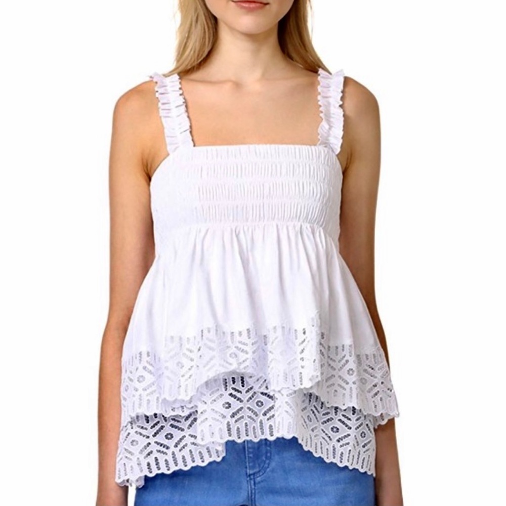 NEW TORY BURCH WHITE SLEEVELESS TOP - Picture 1 of 9